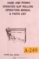 Acra China FR-P5016, Hand and Power Slip Rollers, OPeration & Parts List Manual